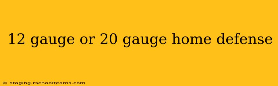12 gauge or 20 gauge home defense
