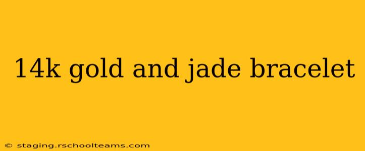 14k gold and jade bracelet