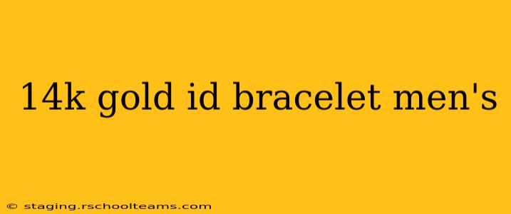 14k gold id bracelet men's