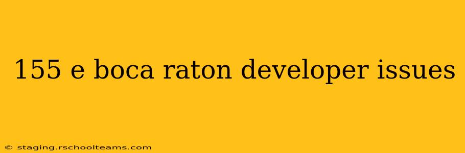 155 e boca raton developer issues