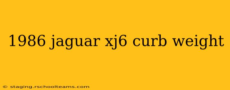 1986 jaguar xj6 curb weight