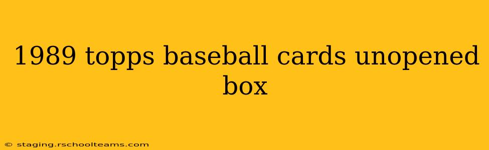 1989 topps baseball cards unopened box