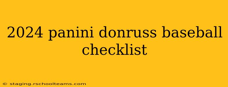 2024 panini donruss baseball checklist