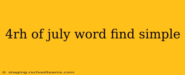 4rh of july word find simple