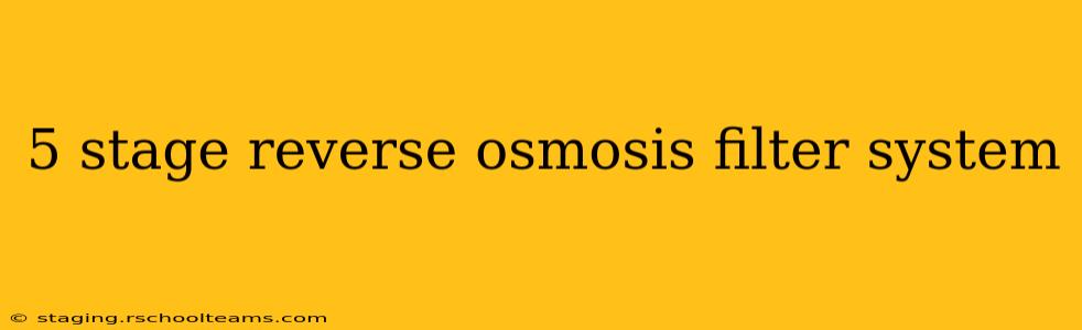 5 stage reverse osmosis filter system