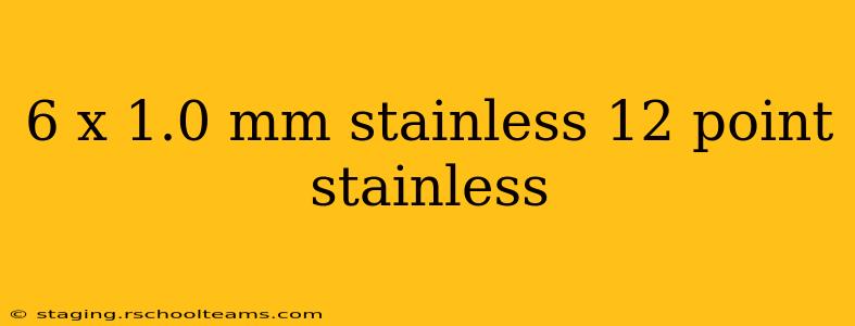 6 x 1.0 mm stainless 12 point stainless