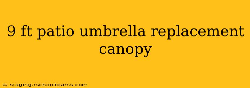 9 ft patio umbrella replacement canopy