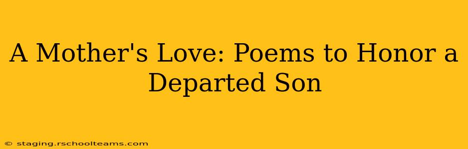 A Mother's Love: Poems to Honor a Departed Son
