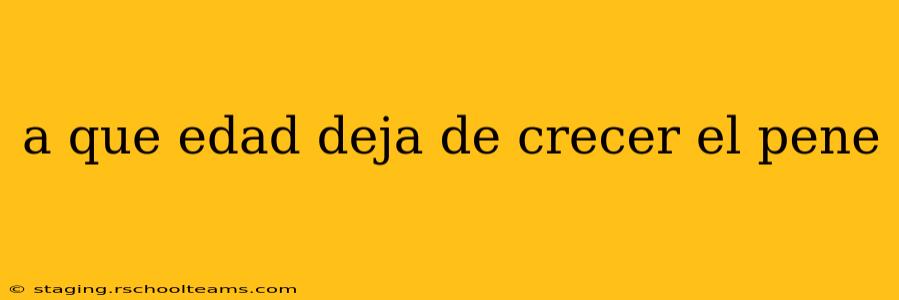 a que edad deja de crecer el pene