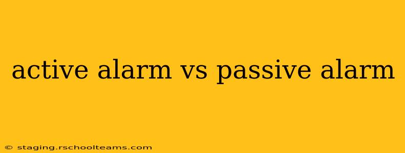 active alarm vs passive alarm
