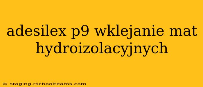 adesilex p9 wklejanie mat hydroizolacyjnych