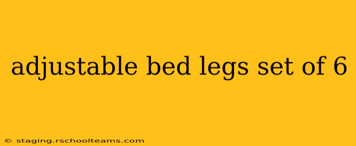 adjustable bed legs set of 6