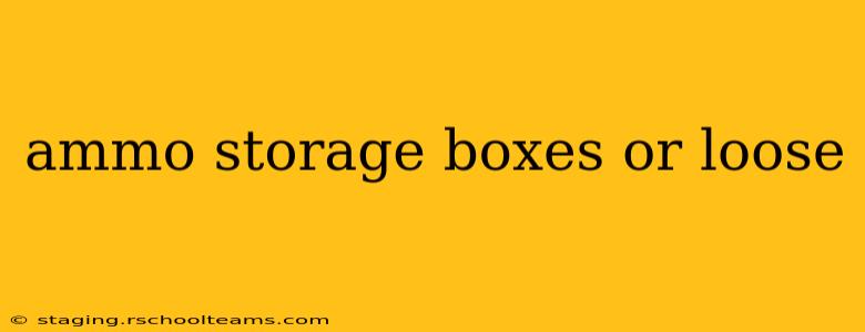 ammo storage boxes or loose