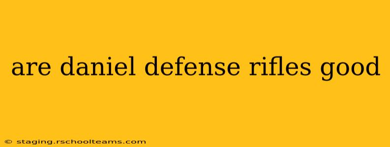 are daniel defense rifles good