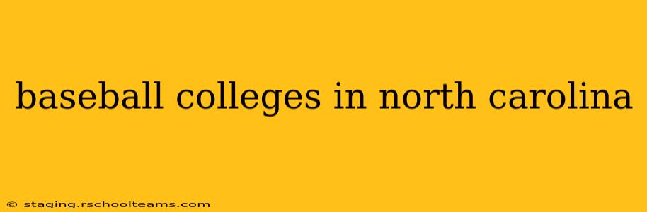 baseball colleges in north carolina