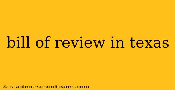 bill of review in texas