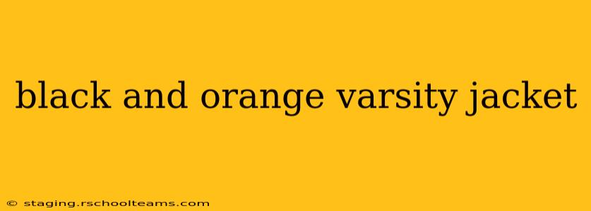 black and orange varsity jacket