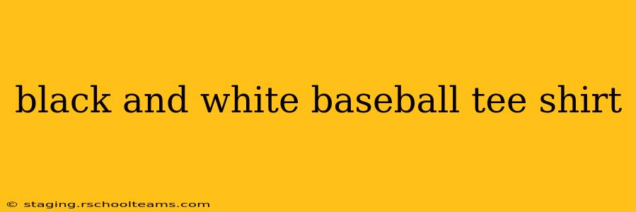 black and white baseball tee shirt