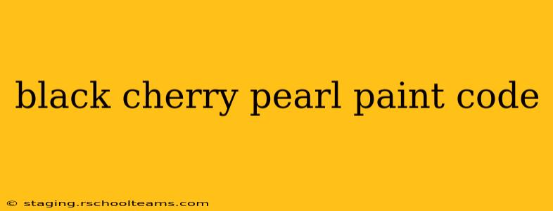 black cherry pearl paint code