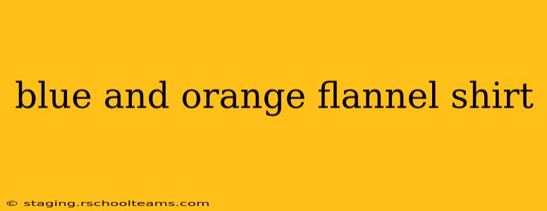 blue and orange flannel shirt
