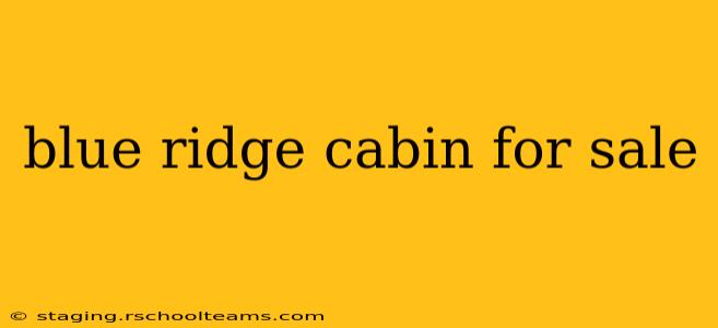 blue ridge cabin for sale