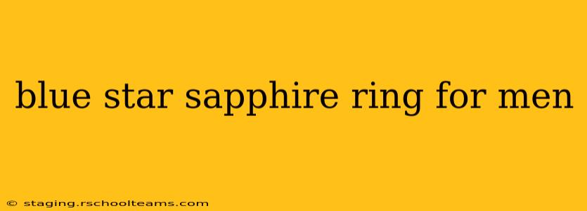 blue star sapphire ring for men