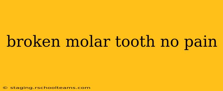 broken molar tooth no pain