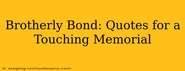 Brotherly Bond: Quotes for a Touching Memorial