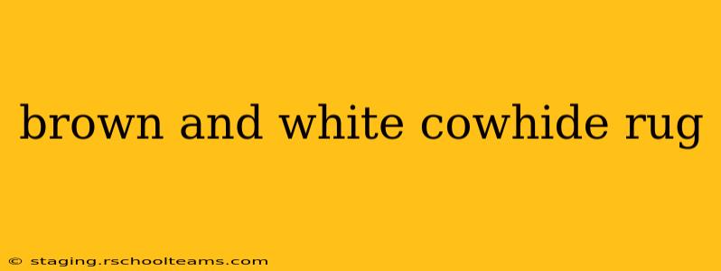 brown and white cowhide rug