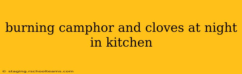burning camphor and cloves at night in kitchen