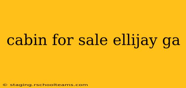 cabin for sale ellijay ga