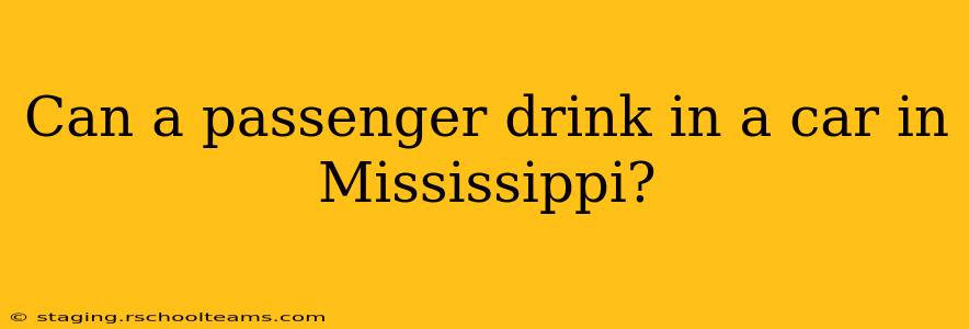 Can a passenger drink in a car in Mississippi?
