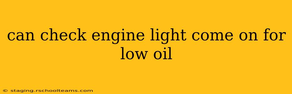 can check engine light come on for low oil