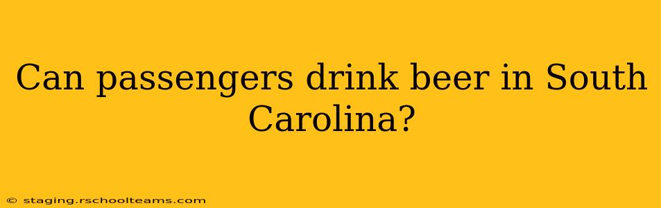 Can passengers drink beer in South Carolina?