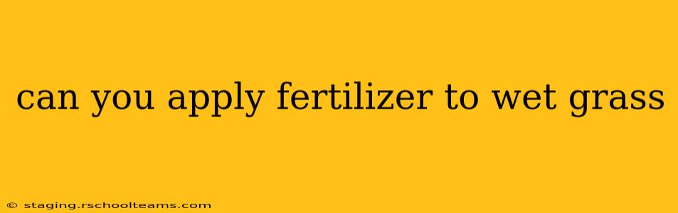 can you apply fertilizer to wet grass