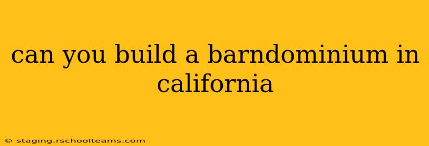 can you build a barndominium in california