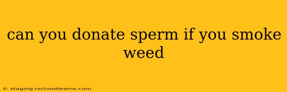 can you donate sperm if you smoke weed