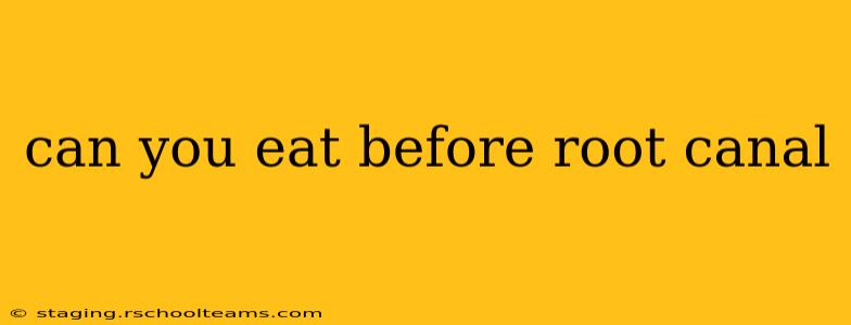 can you eat before root canal