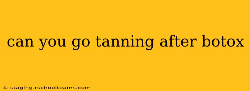can you go tanning after botox