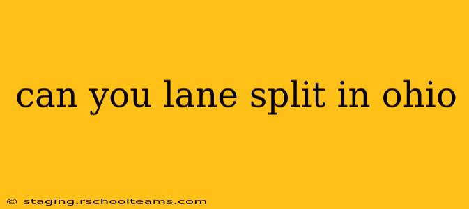 can you lane split in ohio