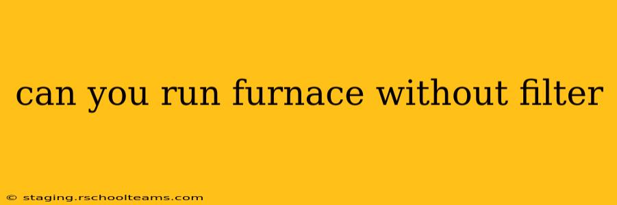 can you run furnace without filter