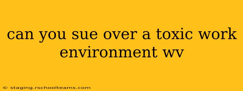 can you sue over a toxic work environment wv