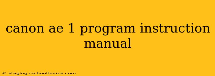 canon ae 1 program instruction manual