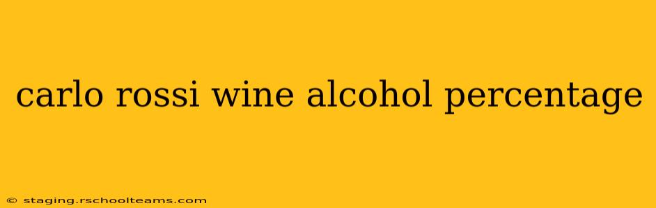 carlo rossi wine alcohol percentage
