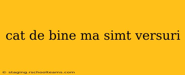 cat de bine ma simt versuri