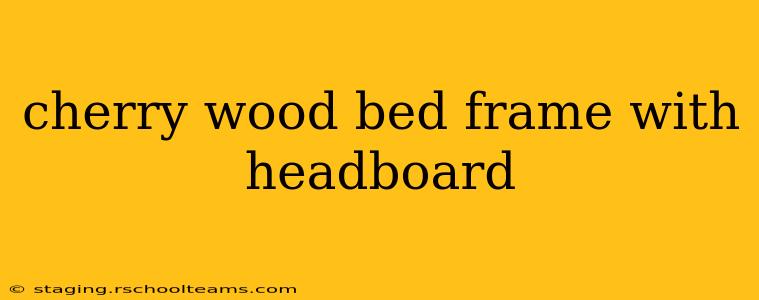 cherry wood bed frame with headboard