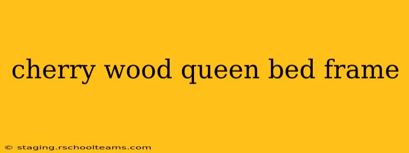 cherry wood queen bed frame