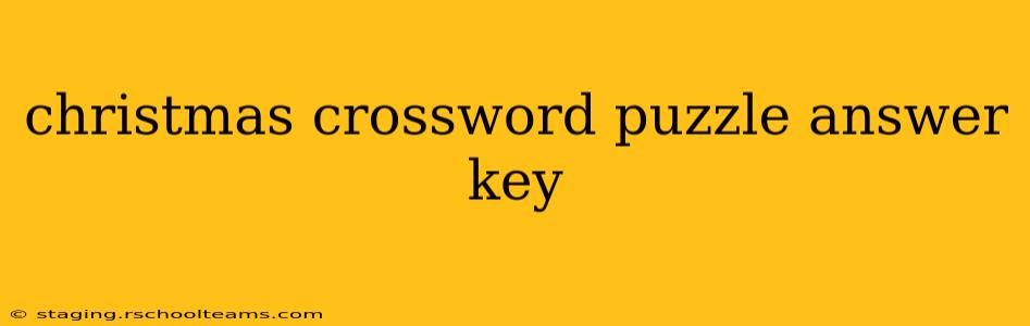 christmas crossword puzzle answer key
