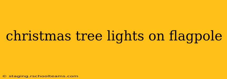 christmas tree lights on flagpole