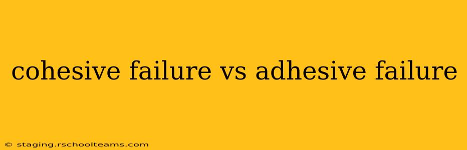 cohesive failure vs adhesive failure